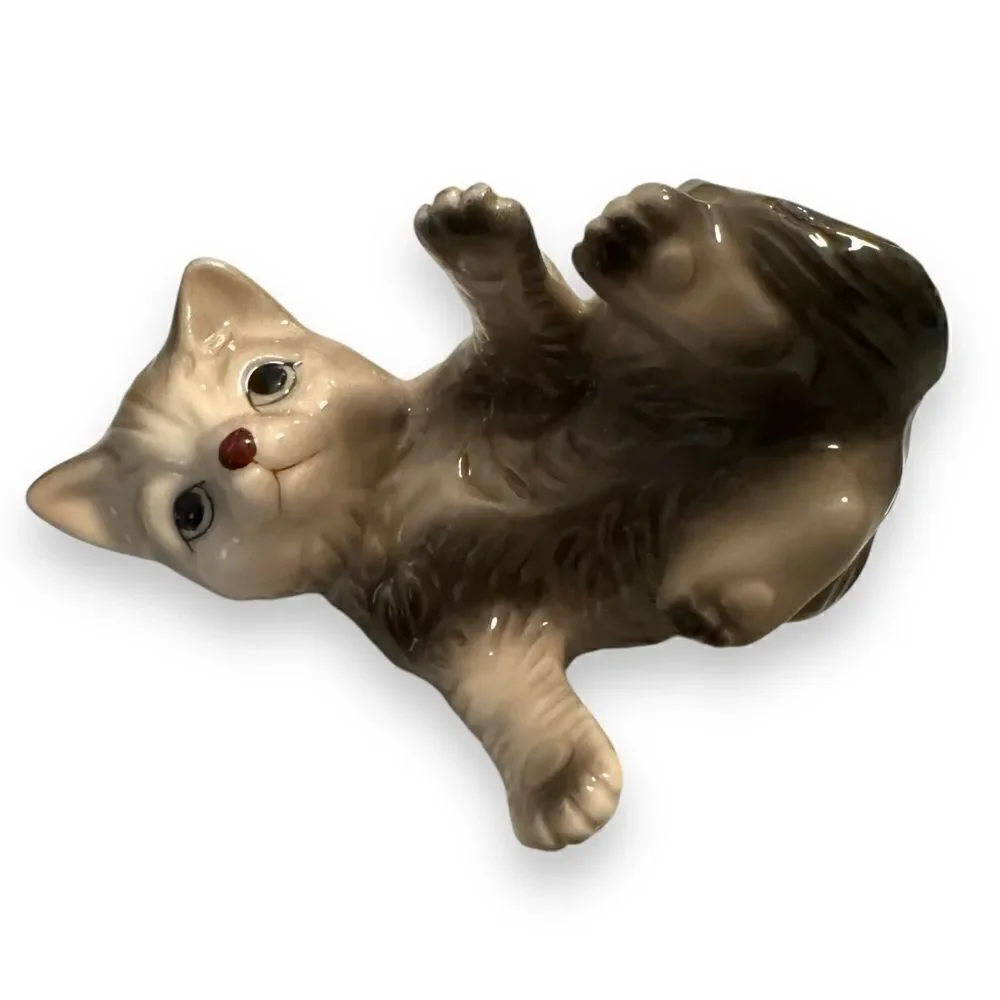 Set of Three Vintage Cat Kitten Porcelain Figurines